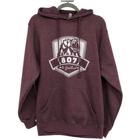 NWT Alaska MillTex Bear Mountain Graphic Maroon The Greatland Hoodie size M - Picture 1 of 14